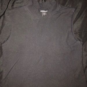 Ribbed High Neck Top